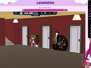 Vtuber Lewdneko Plays Harem Hotel Part 13 with Maid and Big Ass Scenes