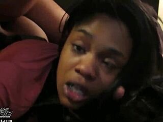 Ebony Slut Gets Skullfucked And Creampied With Big Cock!