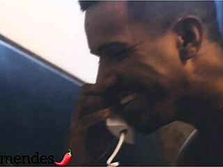 The hotel waiter chats with the guest in the room