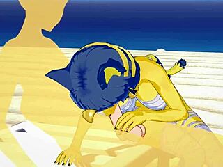 Oh God, Ankha from Animal Crossing Gets Fucked Hard on the Beach!