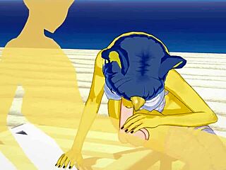 Oh God, Ankha from Animal Crossing Gets Fucked Hard on the Beach!
