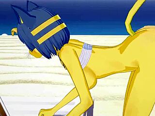 Oh God, Ankha from Animal Crossing Gets Fucked Hard on the Beach!