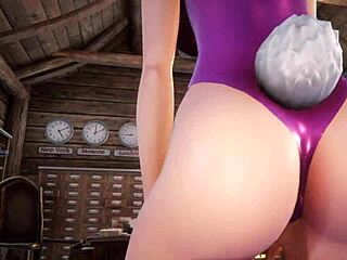 Hentai VTuber Cosmic Faith in Bunny Suit Squirts Close Up in VRChat 3D.