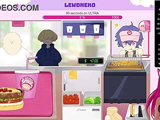 LewdNeko Vtuber Plays Naughty Femboy Burgers Game
