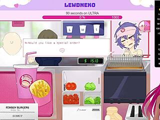 LewdNeko Vtuber Plays Naughty Femboy Burgers Game