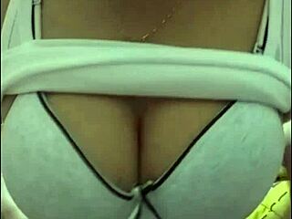 Attractive big tits girl performs live webcam tits show