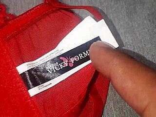 I Masturbated With Friend's Red Lingerie!