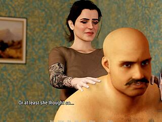 Milf in fishnets gives handjob to old neighbor