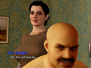 Milf in fishnets gives handjob to old neighbor