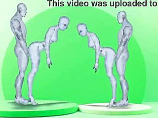 Twins interacting with girls in anime cartoon style