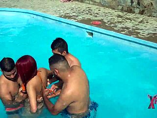 Peruvian Redhead Nympho Craves More Cocks by the Pool