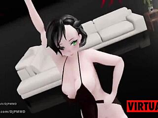 Cute futa Rachel dancing to pop blender mmd 1565 by DJ Riko in January 2024.