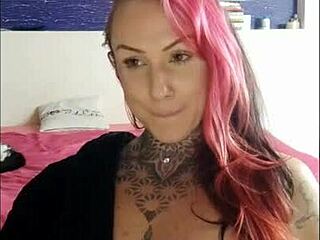Sensual Girl Smoking and Teasing with Big Natural Tits in Hot Webcam Show.