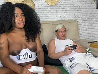 naughty neighbor loses bet and rides bareback on my cock.