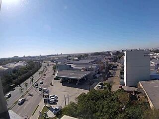 sarada naked in the hotel window in front of the airport