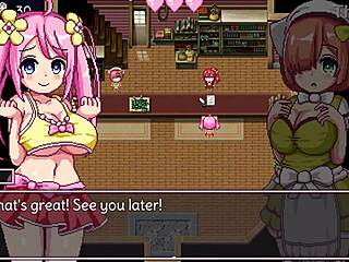 noelle tries her best to give a blowjob and handjob in this anime game