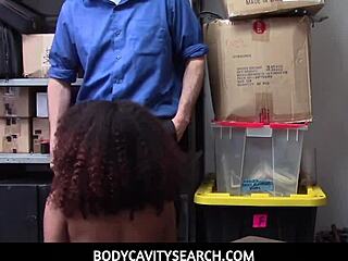 Black babe sucks officer's dick for freedom in office