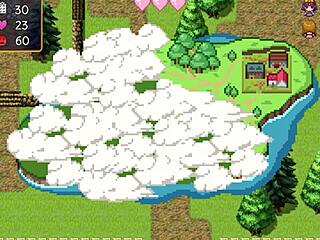 noelle tries her best to give a blowjob and handjob in this anime game