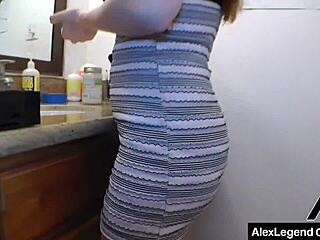 The redhead penny pax was spermed on her feet by alex legend!