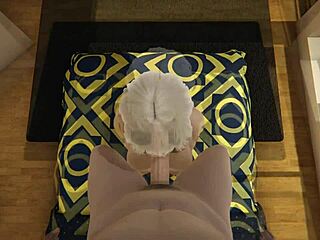 My friend's mom is sucking me off in the hallway in this 3d uncensored hentai porno parody