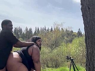 Hey, watch sexy chubby BBW Remi ride BBC on a giant rock!