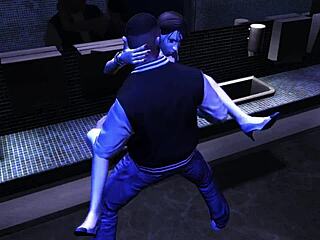 In GTA 4, Luis fucks Asian babe Kay Hartman in the club bathroom after dancing.