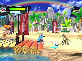 Endless Cumshots in Gay Hentai Game with Beach Footjob!