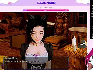Lewdneko moans in Harem Hotel maid creampie scene.