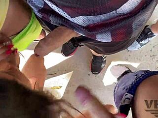 Stepsister in sloppy blowjob and facial scene