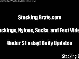 these lesbians have so much fun having sex in stockings, with feet fetish and femdom bdsm play