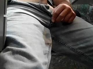 mature guy masturbates solo