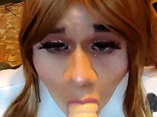 Hot Latina shemale vaquita rides in steamy cowgirl action