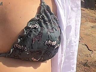 Look at this stunning Brazilian girl getting banged publicly on beach rocks!