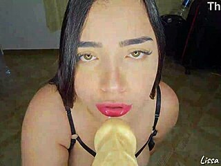 pov playing with my big dildo until i make me come squirting?