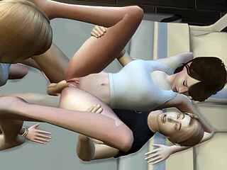 Cartoon monster trial turns into wild 3D hentai fucking in the bath scene