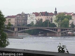 wanna see a busty teen gangbanged by 2 guys on the street?