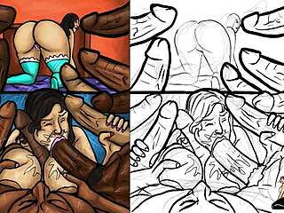 Latin Milf Feels Intense Pleasure Sucking Huge Black Dicks in Group