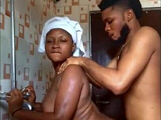 Amateur African Couple Pounds Doggy After Shower With Big Tits