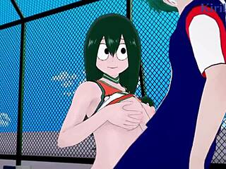 Tsuyu asui and kyoka jiro and izuku midoriya intense sex - my hero academia hentai