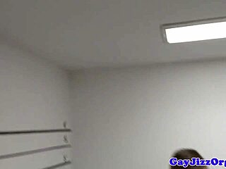 athletic hunks blowing whistles in gay orgy