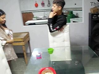 i'm serving hot dinner to my stepbrother with some steamy anal on the side.