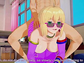 magic game with saber in cartoon