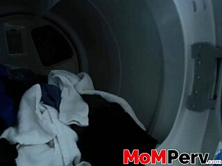 stepmom catches guy and strokes his big cock