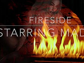 a cozy fireside gathering with friends in a cartoon world