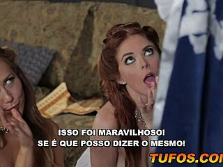 duas gostosas donzelas fazendo um boquete ao serviçal cinderela paródia pornô - parte 4