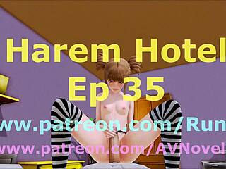 in harem hotel 35, the anime hentai game unfolds in luxurious hotel setting