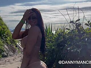 Fudendo with Loupan, taking cum on a nudist beach in wild action.