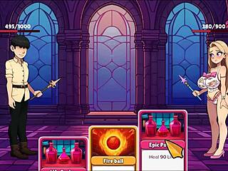 Princess Sophia in hentai game, bratty teen 18+ with big tits strips naked after clothes ripped