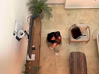 Two hot latina lesbians finger pussies on vacation.