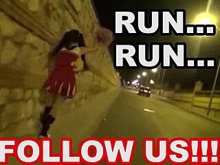 hot provocative redhead milf in an outdoor casting interview